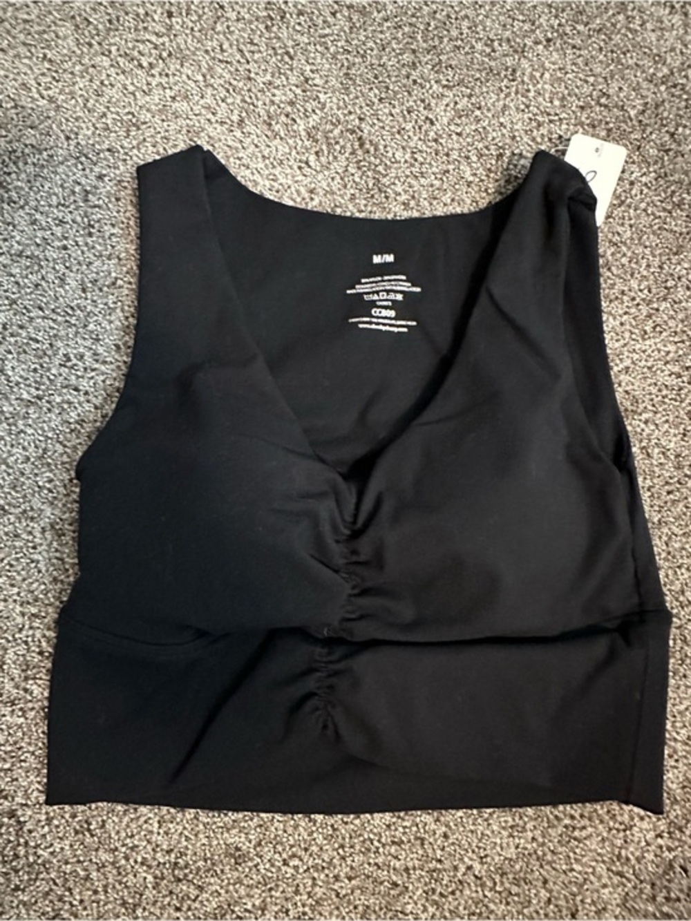 Cheeky Cherry Black Seamless Shapewear Tank Top Medium V Neck Compression Sports